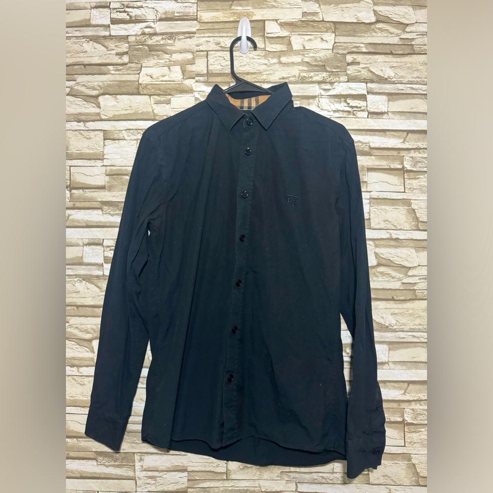 black button up burberry dress shirt